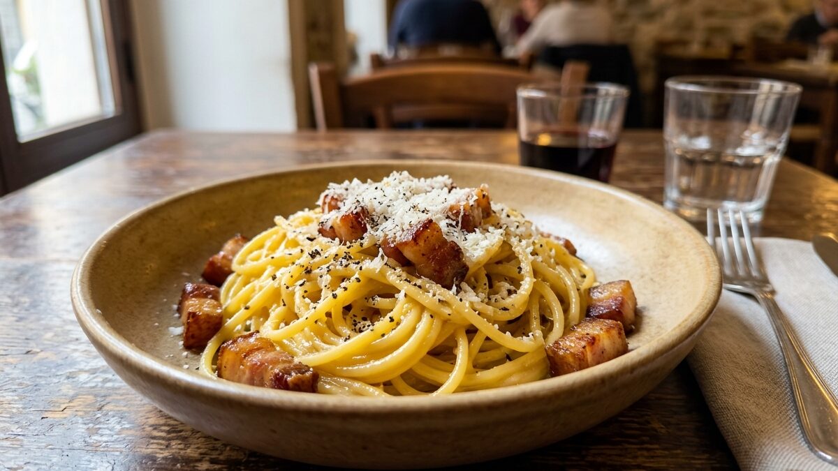 Authentic Roman Spaghetti alla Carbonara: Emulsion Science & The Zero-Cream Rule