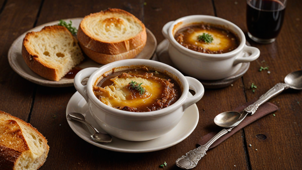 Classic French Onion Soup: Slow Fructose Caramelization, Fortified Beef Bone Gelatin & The Broiled Gruyère Crust