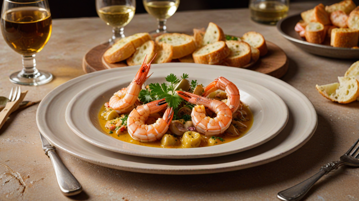 Authentic Spanish Gambas al Ajillo: Cold-Oil Garlic Confit, Chili Oleoresin & Flash-Poached Prawns
