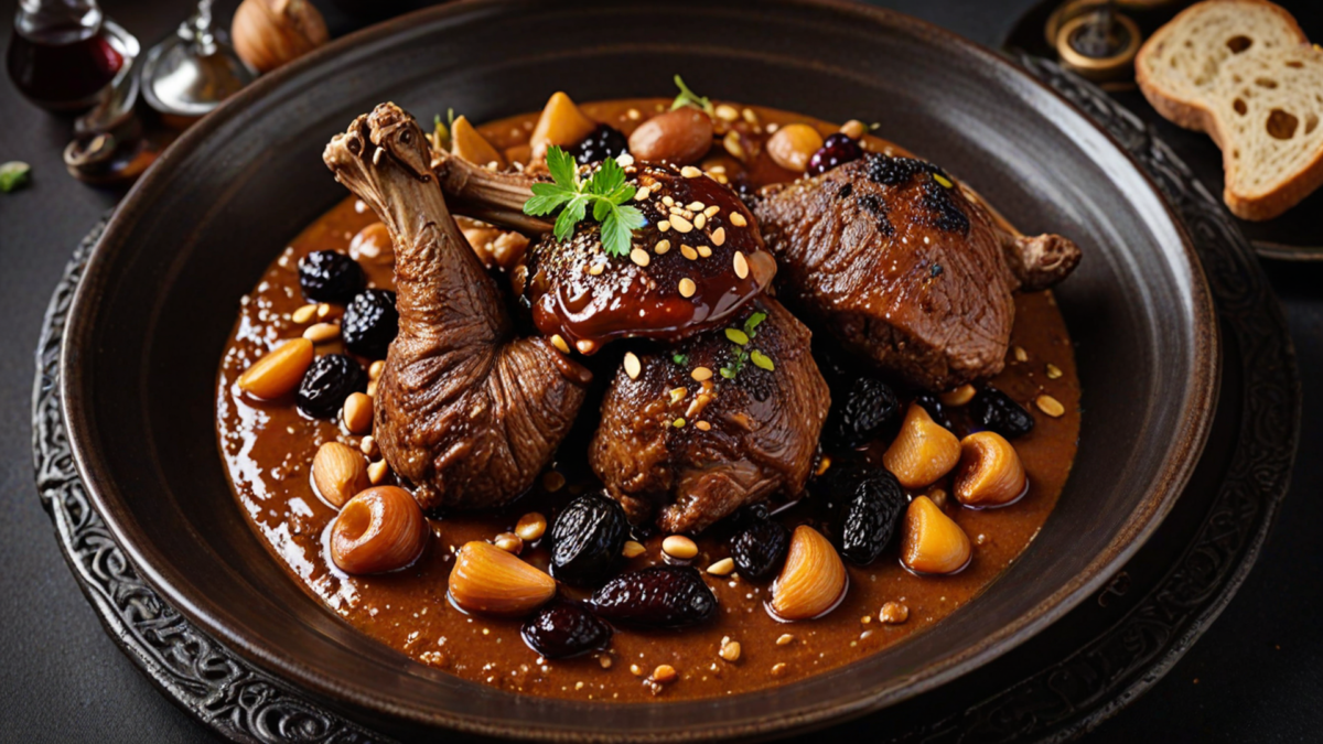 Authentic Moroccan Lamb Tagine: Conical Clay Condensation Hydrodynamics, Saffron-Ginger Braise & Honey Prunes