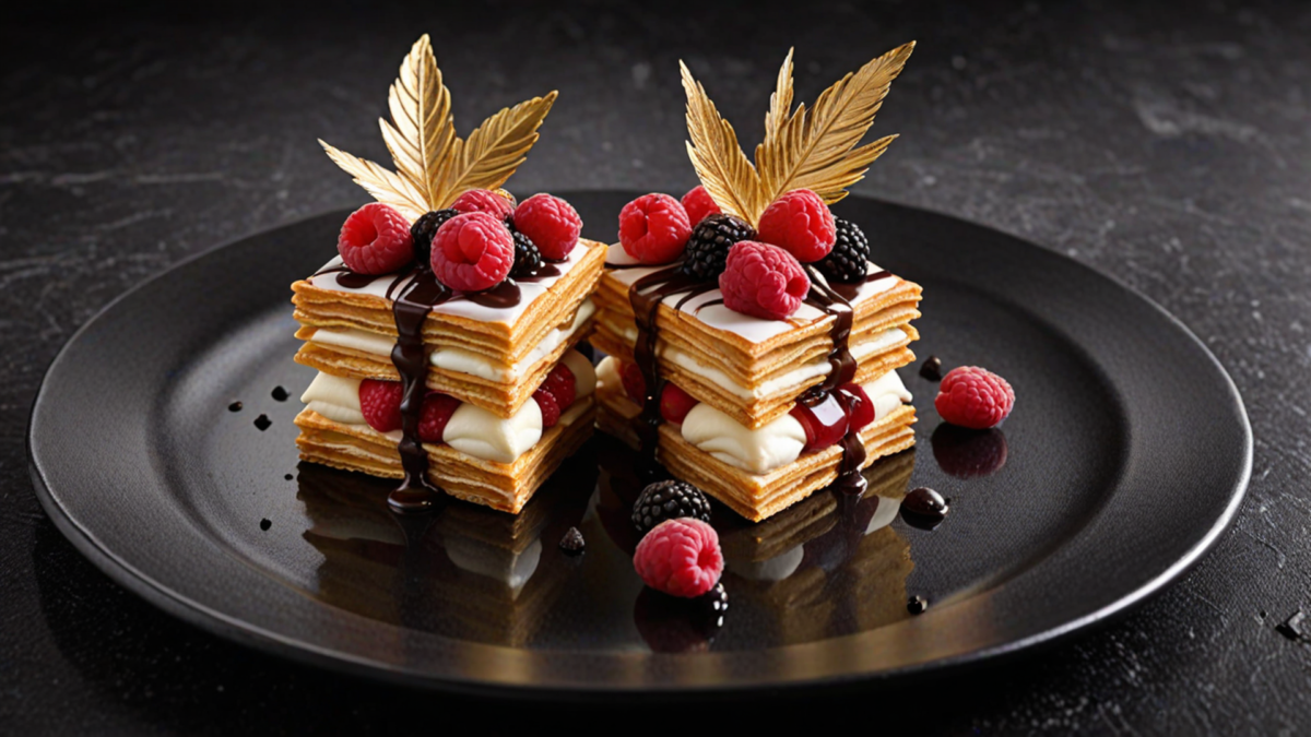 Classic French Mille-Feuille: Compressed Inverted Puff Pastry, Caramelized Sucrose & Vanilla Diplomat Cream