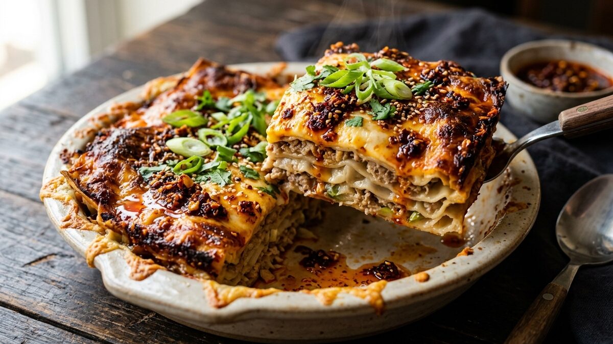 Viral Dumpling Lasagne med Crispy Chili Crisp Crust: Weeknight Fusion Comfort Science